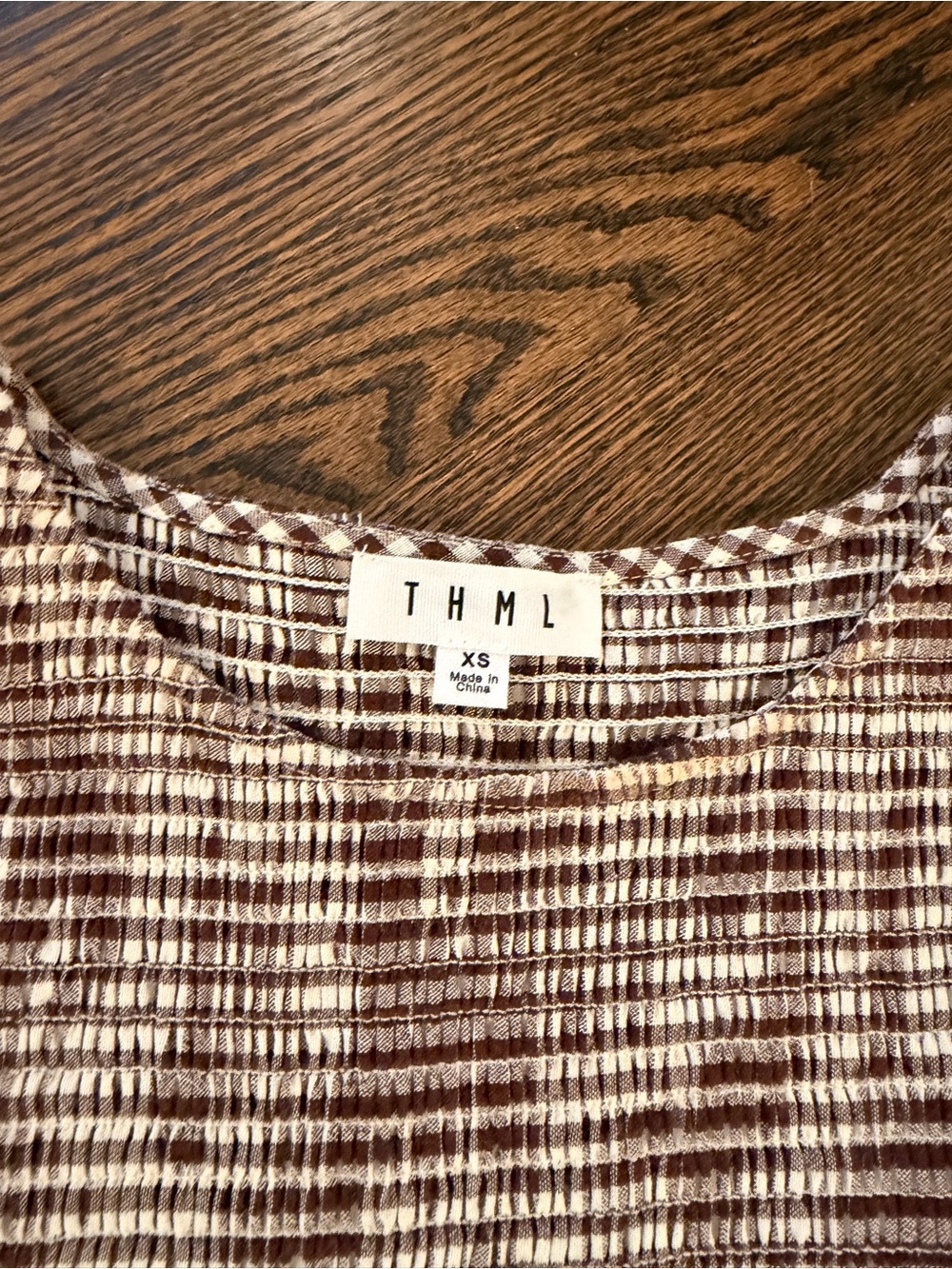 THML Brown and White Gingham Sleeveless Midi Dress - Picture 2 of 2